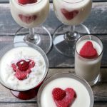 Coconut panna cotta with berry hearts recipe
